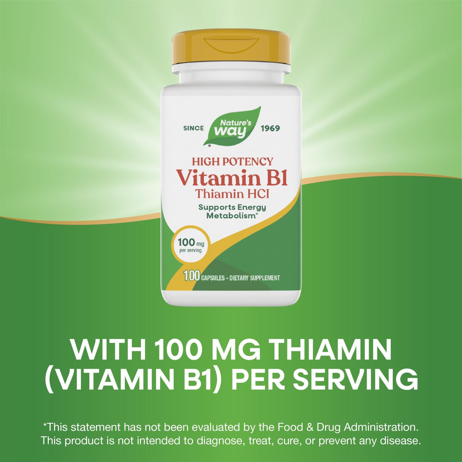Nature's Way Tiamina B1 panel de ingredientes y dosis