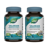 Nature's Way Valerian Premium Extract, envase visible, apoyo para descanso nocturno.
