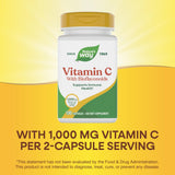 Nature's Way Vitamina C con Bioflavonoides, etiqueta informativa con antioxidantes.