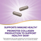 Nature's Way Vitamina C con Rosa Mosqueta etiqueta frontal, beneficios antioxidantes visibles.