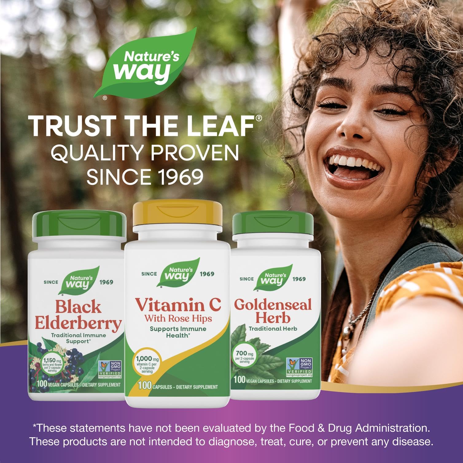 Nature's Way Vitamina C con Rosa Mosqueta, cápsulas para uso diario con comida.