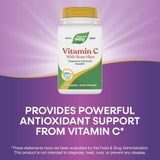 Nature's Way Vitamina C con Rosa Mosqueta, etiqueta sin gluten para dietas específicas.