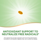 Nature's Way Vitamina E D-Alpha Tocopherol, etiqueta detallada, soporte antioxidante sin gluten