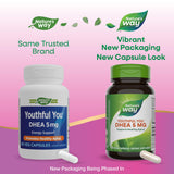 Botella de Nature's Way Youthful You DHEA 5 mg para uso diario cómodo