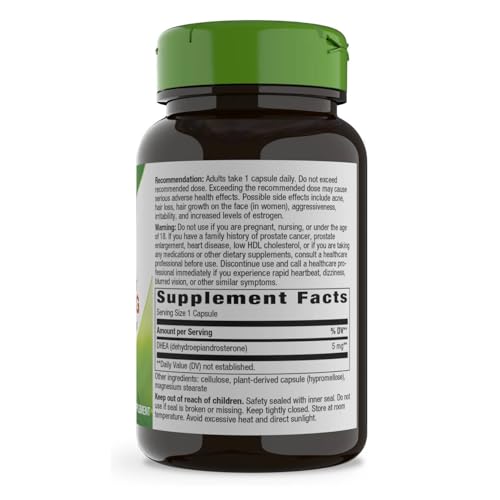 Nature's Way Youthful You DHEA 5 mg cápsula vegana para consumo diario.