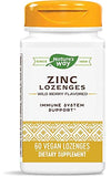 Nature's Way Zinc sabor frutos rojos, pastillas frente para consumo diario.