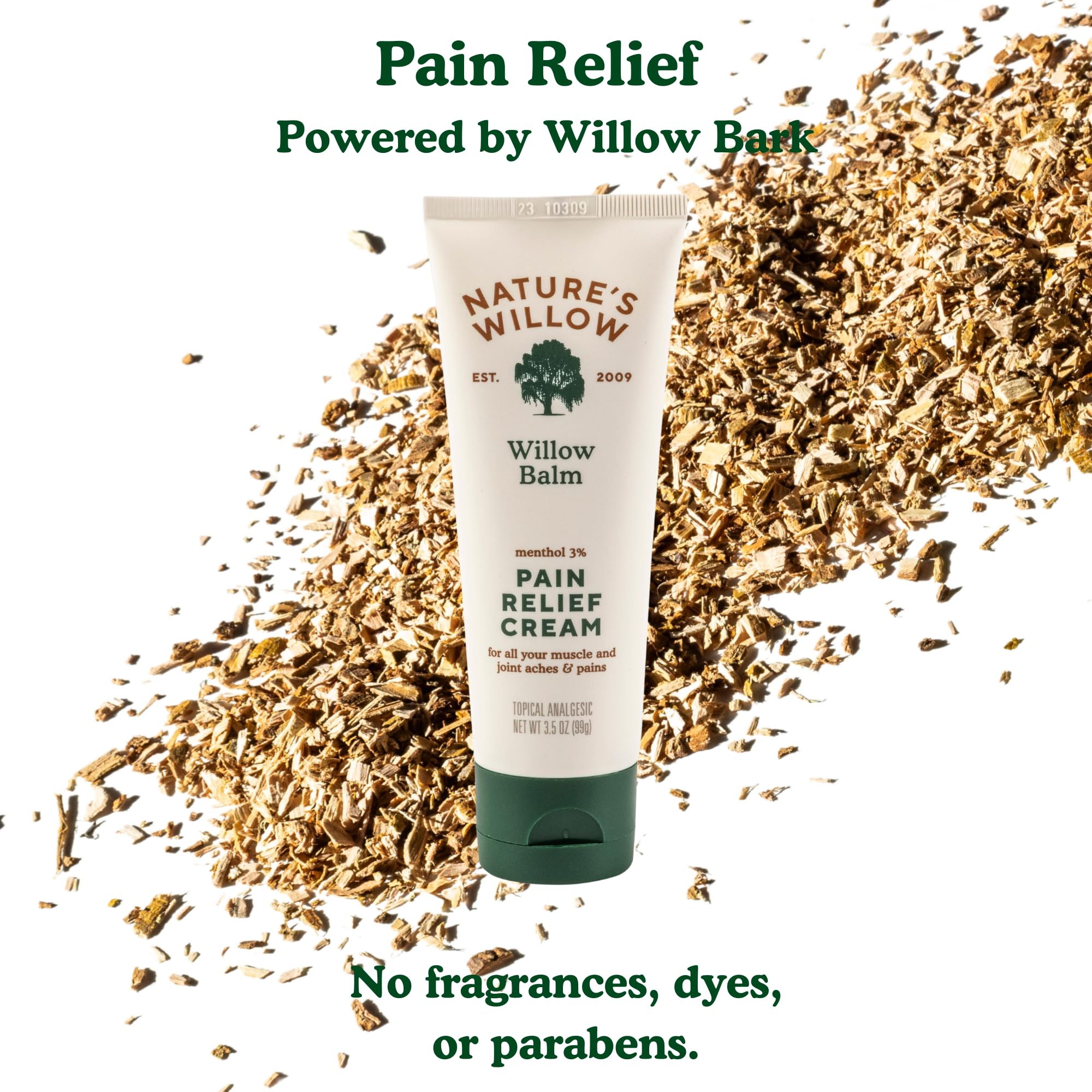 Nature's Willow Willow Balm: etiqueta natural que inspira confianza y pureza.