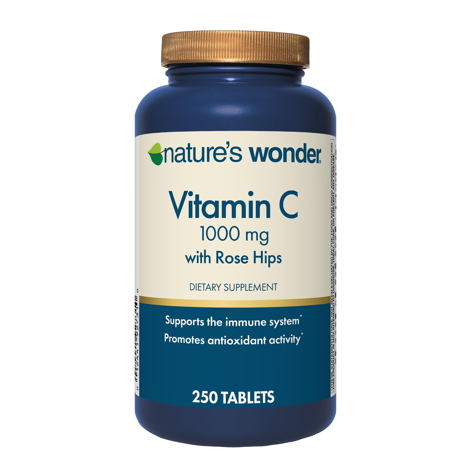 Nature's Wonder Vitamina C 1000 mg con rosa mosqueta, botella lista para uso diario