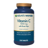 Nature's Wonder Vitamina C 1000 mg con rosa mosqueta, botella lista para uso diario