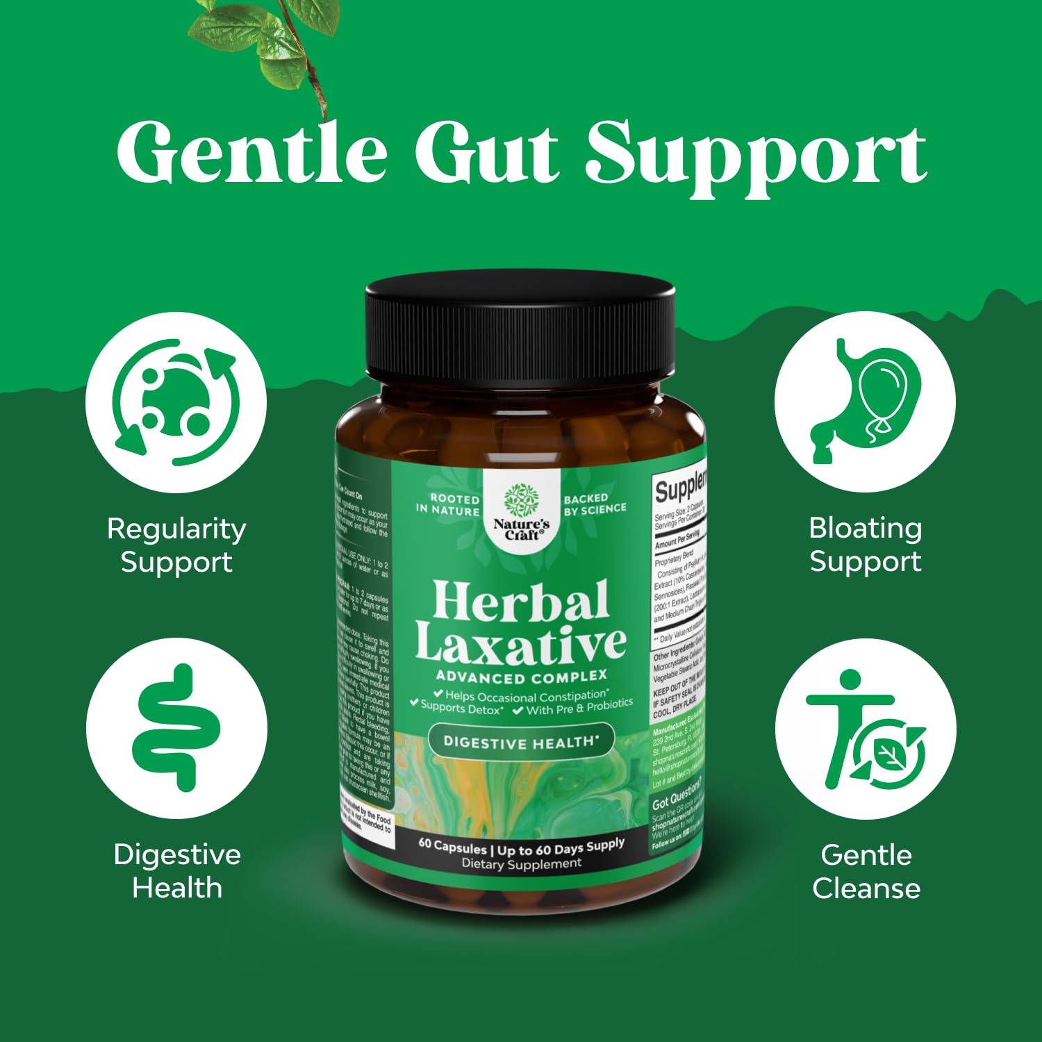 Aloe vera de NaturesCraft, componente calmante para la mucosa digestiva.
