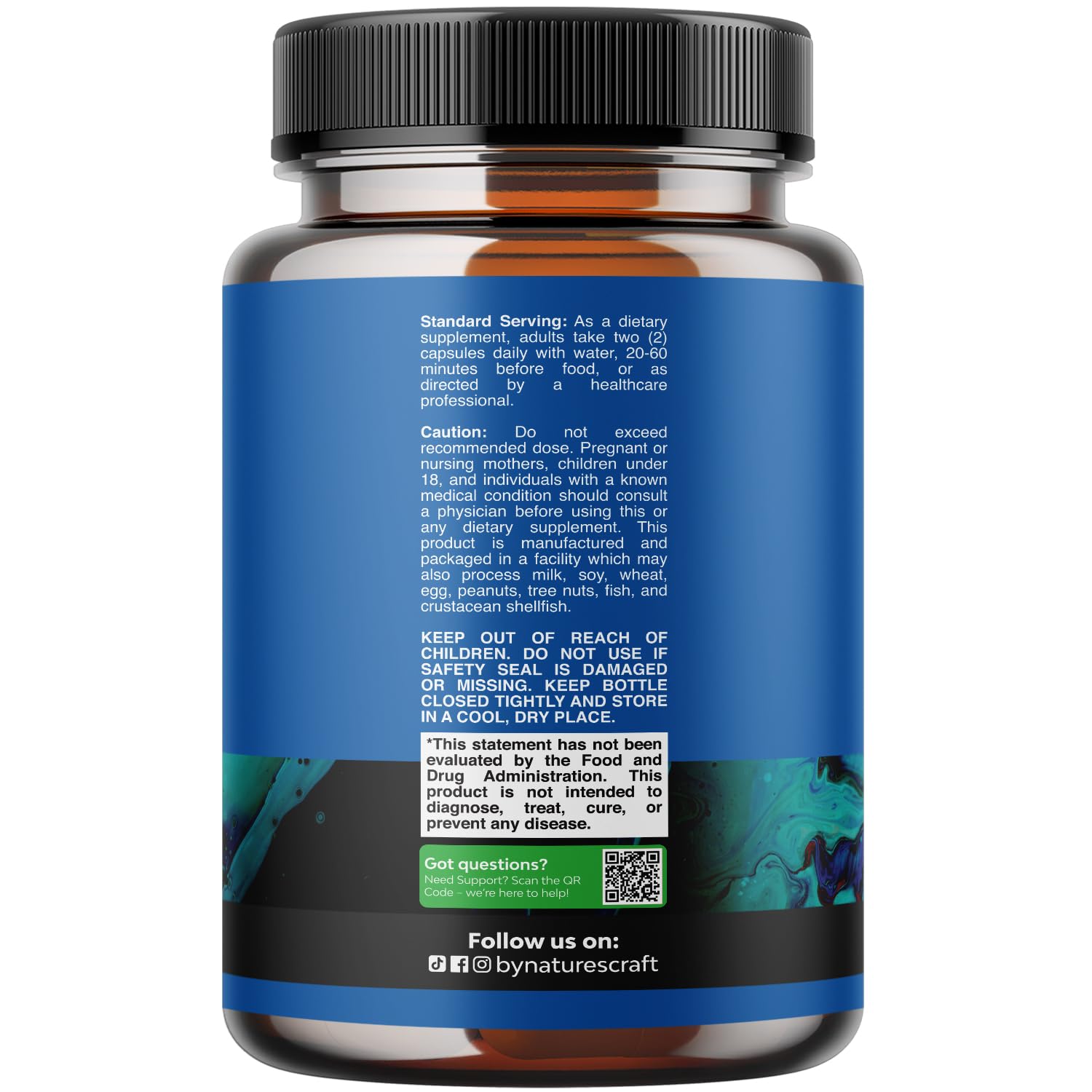 NaturesCraft Cápsulas de glutatión 1000mg, vista cercana de cápsulas para uso diario.