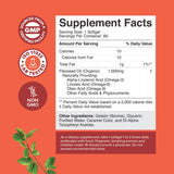 Natures Craft Capsulas linaza blandas close-up: fuente vegetal de omega 3-6-9.
