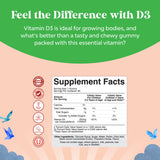 Vitamina D 1000 UI por porción en Natures Craft para niños.