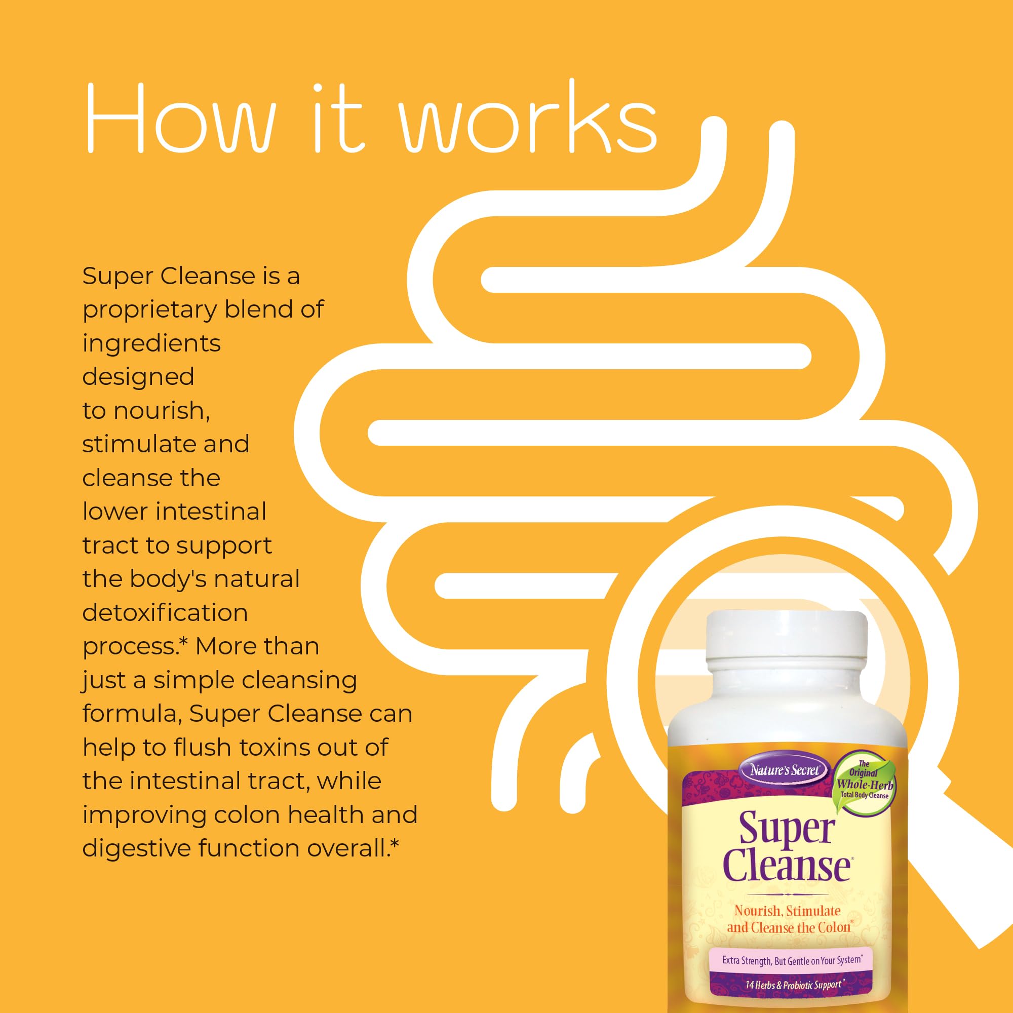 Nature's Secret Super Cleanse: envase cerrado que conserva frescura y potencia.