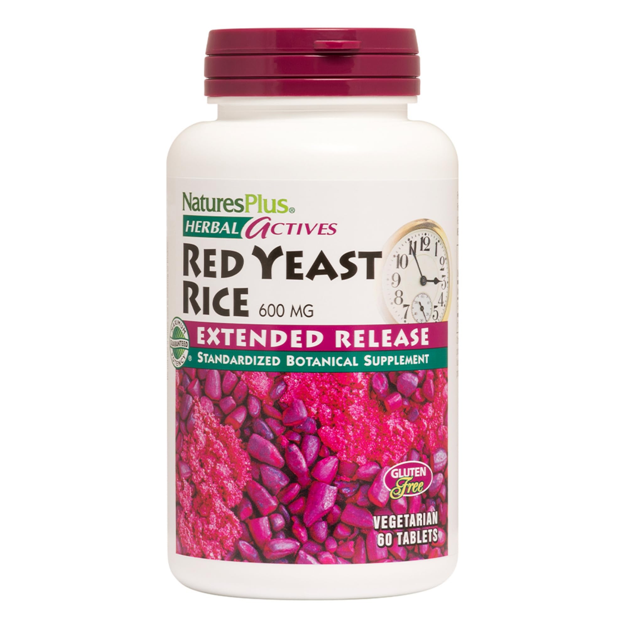 NaturesPlus Herbal Activos Arroz de levadura roja, liberación extendida en botella para bienestar general.