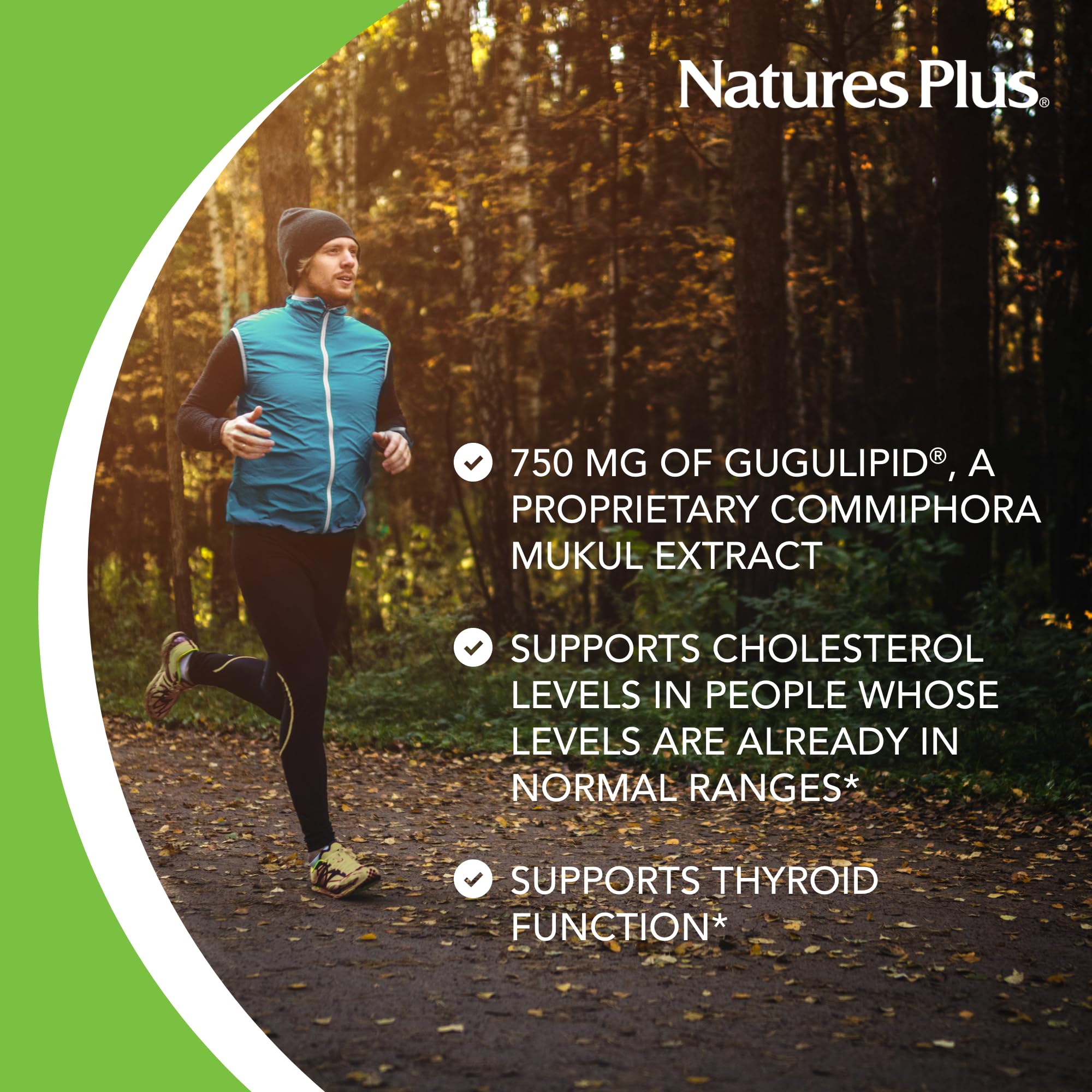 Tabletas Gugulipid de NaturesPlus con liberación extendida.