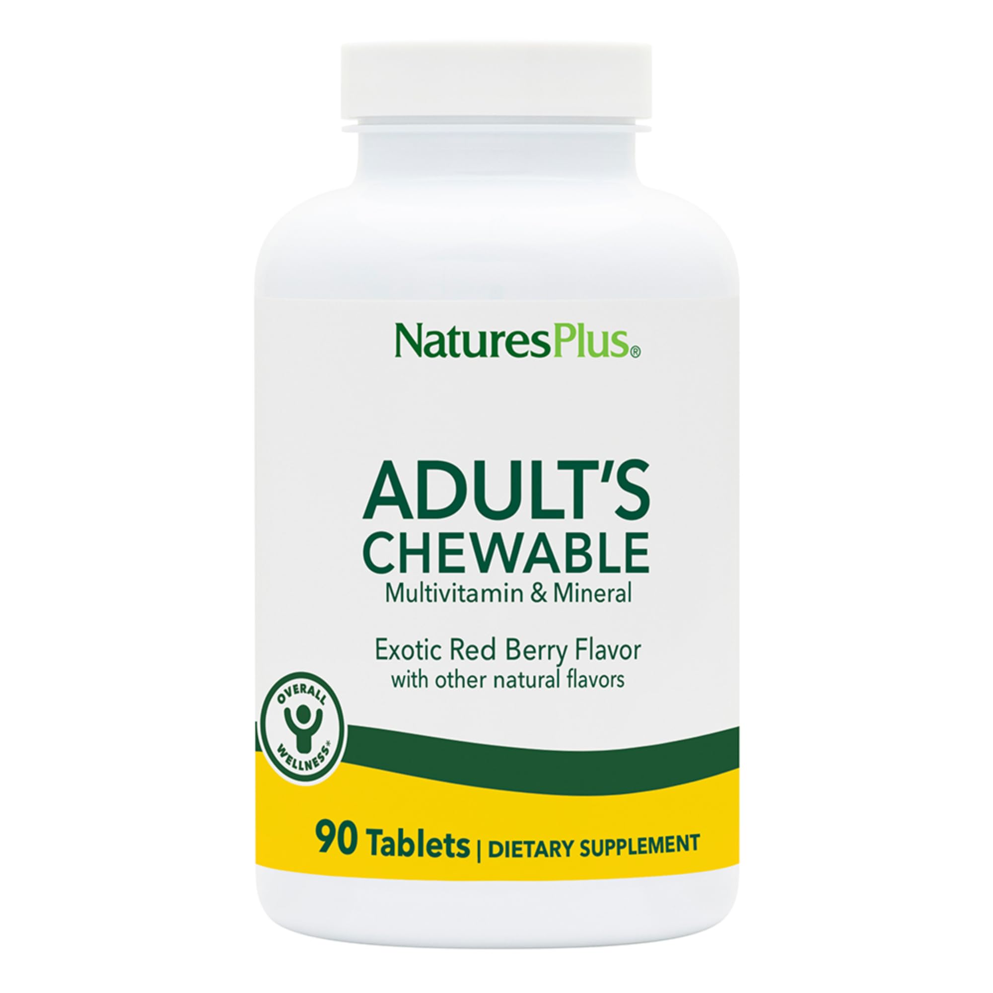 NaturesPlus Adultos Masticables, baya roja exótica, sabor agradable para la dieta diaria