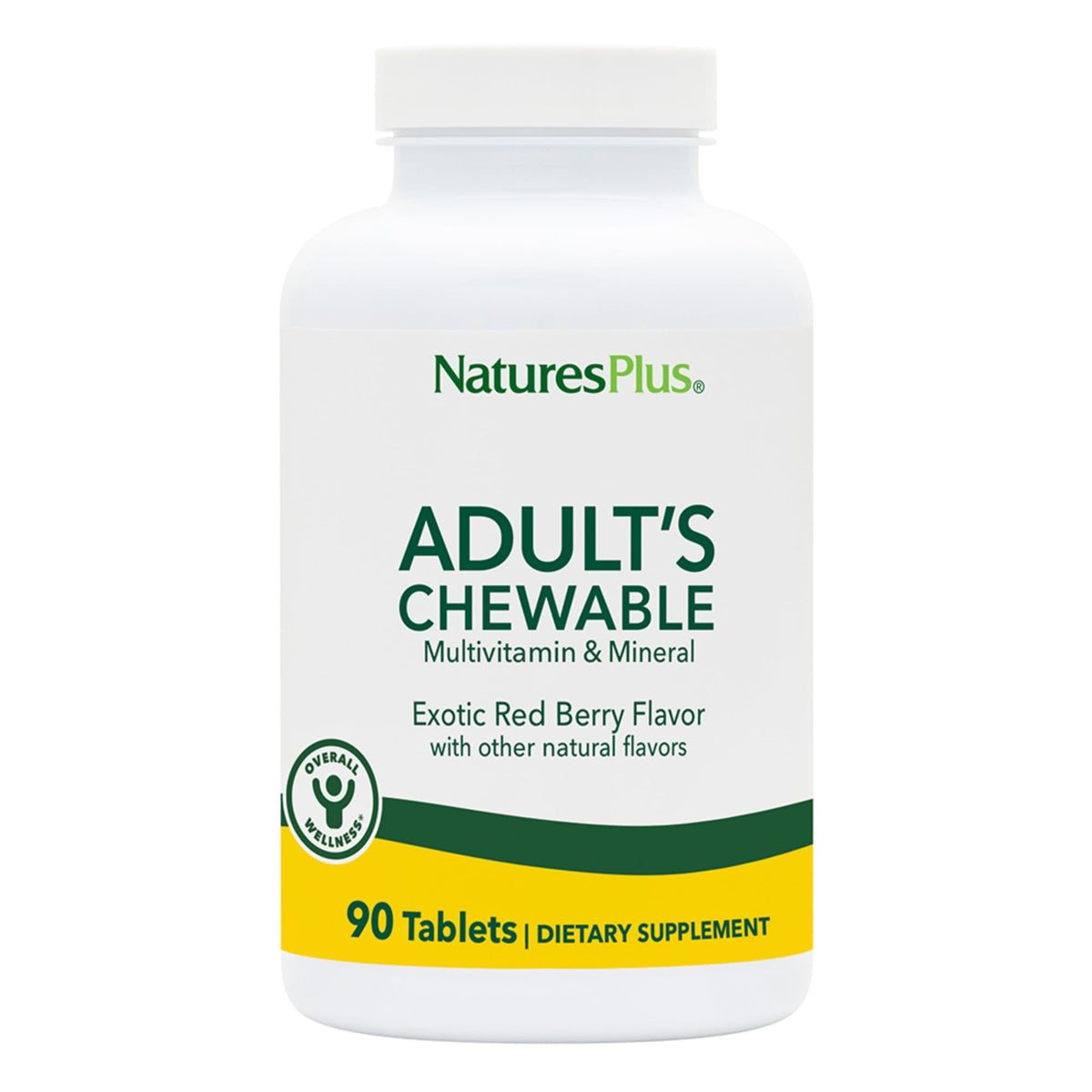NaturesPlus Adultos Masticables, baya roja exótica, sabor agradable para la dieta diaria