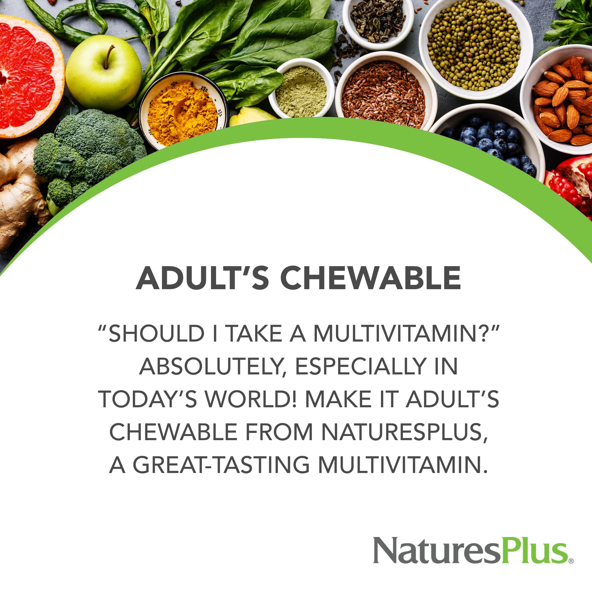 NaturesPlus Adultos Masticables, 12 vitaminas y 7 minerales para apoyo diario