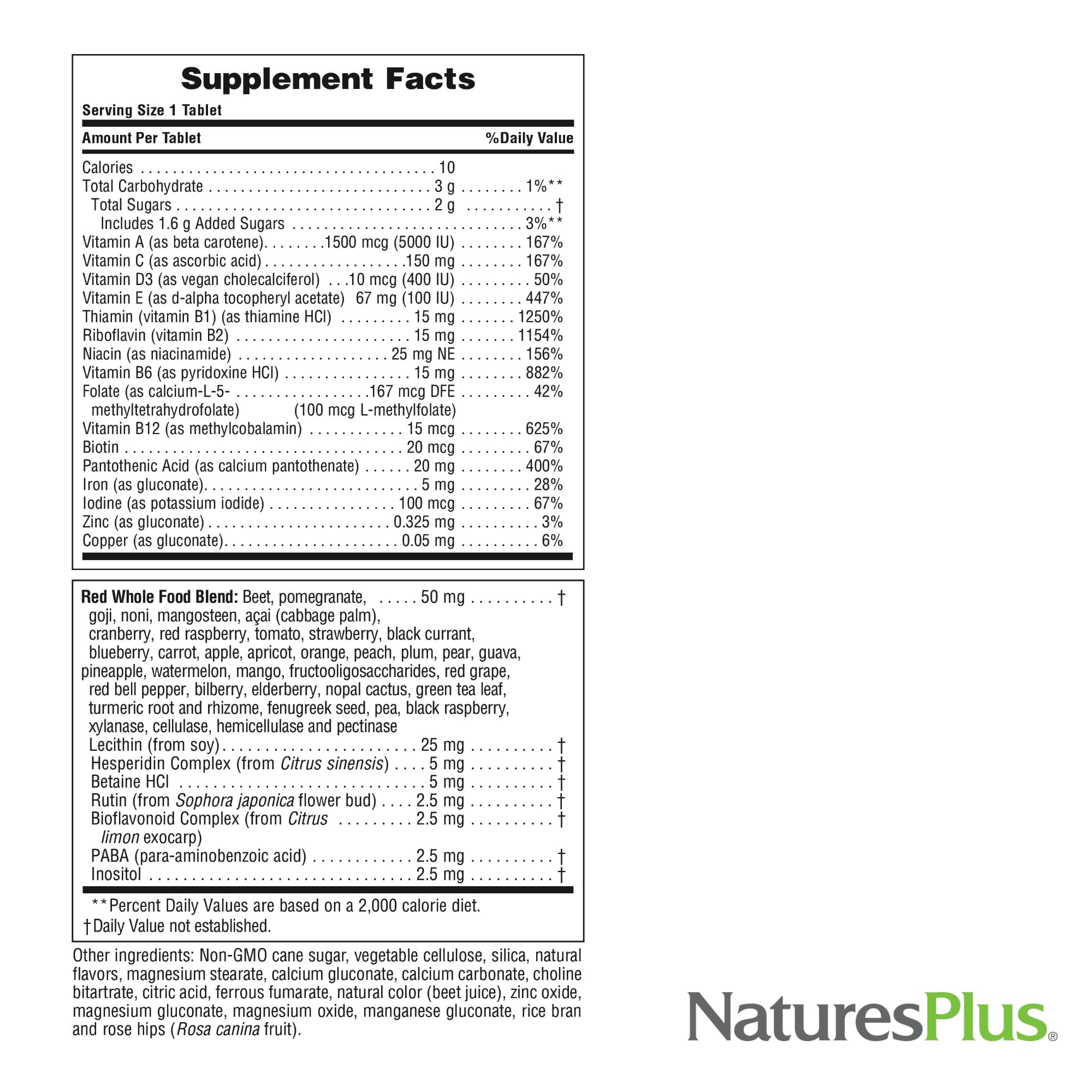 NaturesPlus Adultos Masticables, sin gluten y vegetariano para diferentes estilos de vida