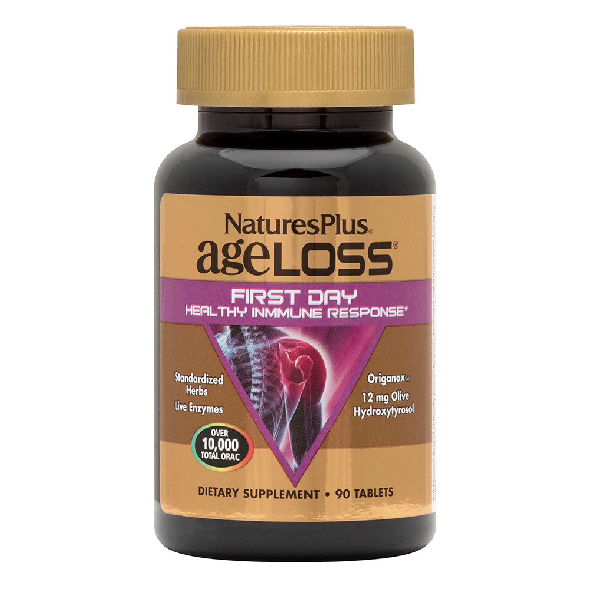 NaturesPlus AgeLoss primer día: tabletas en caja, posible apoyo inmune diario