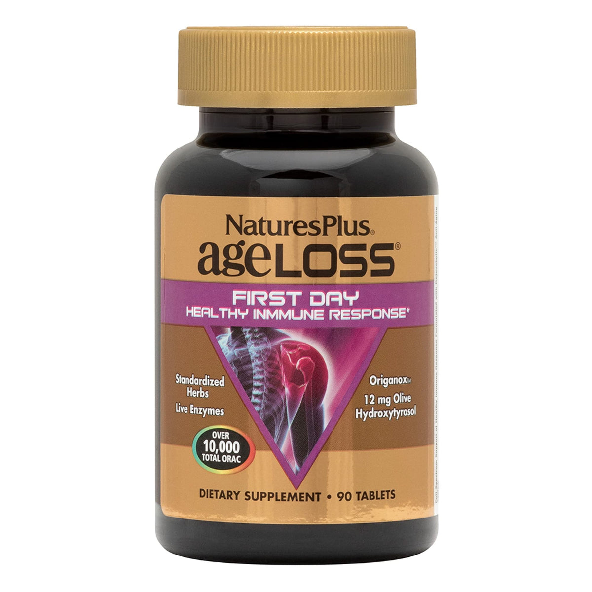 NaturesPlus AgeLoss primer día: tabletas en caja, posible apoyo inmune diario