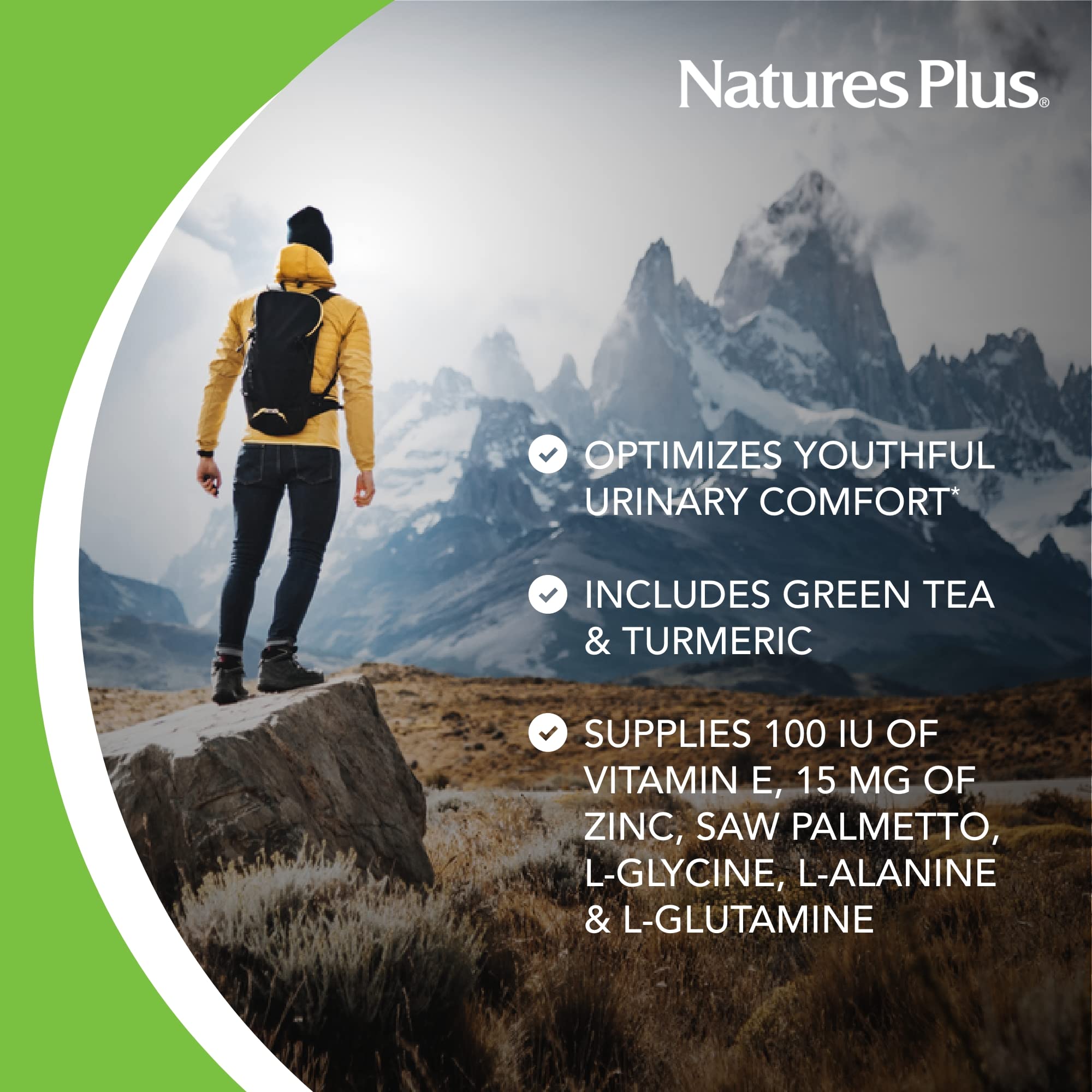 NaturesPlus AgeLoss Prostate Support: etiqueta frontal destacando la fórmula natural