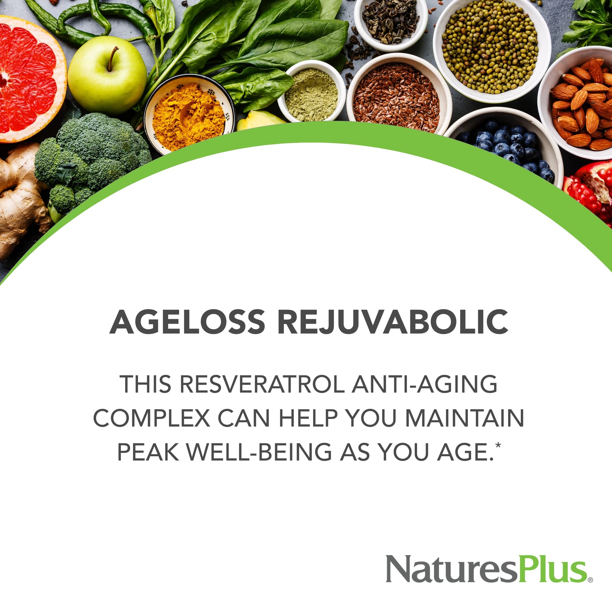NaturesPlus AgeLoss REJUVABOLIC, bote-90-tabletas, práctico para la rutina diaria.