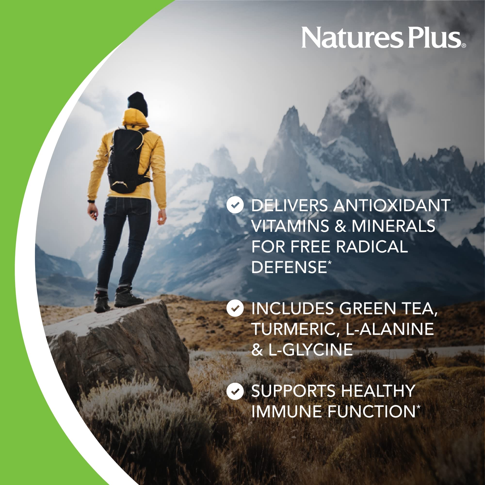 NaturesPlus AgeLoss REJUVABOLIC, etiqueta-naturesplus, beneficios antioxidantes visibles.