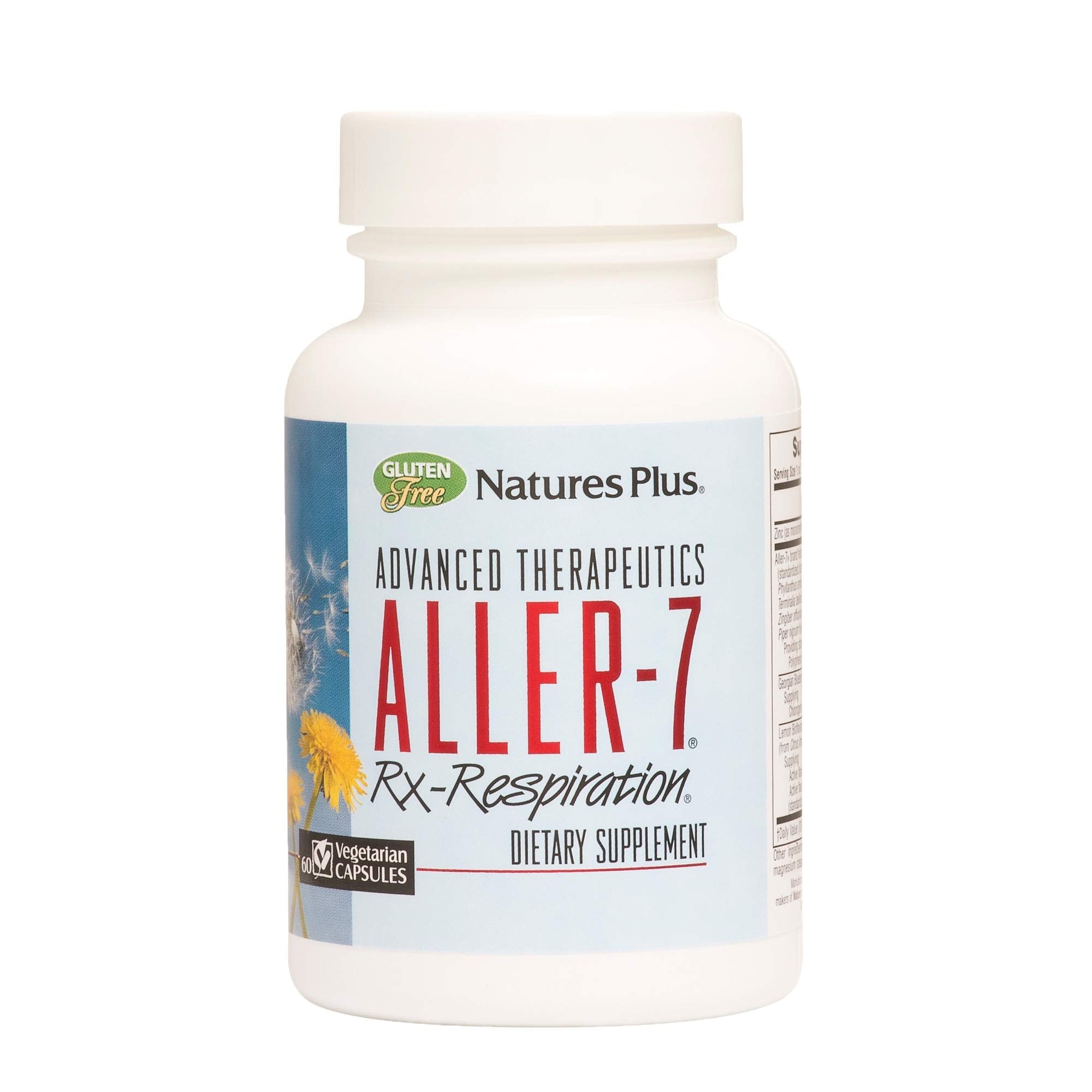 Cápsulas de NaturesPlus Aller-7 para apoyo diario del bienestar respiratorio