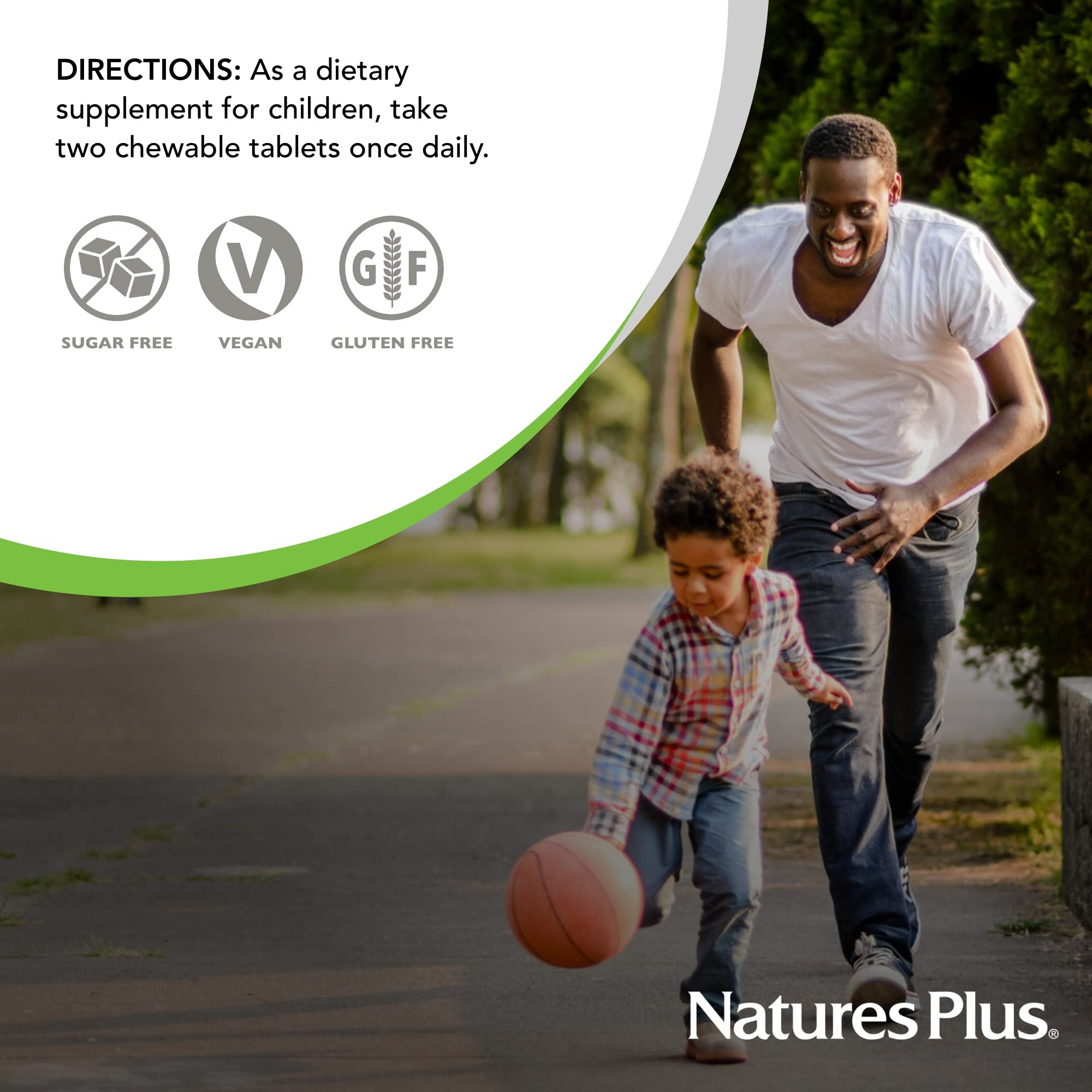 NaturesPlus Animal Parade: apoyo a la inmunidad con mezcla de frutas y vitamina C.