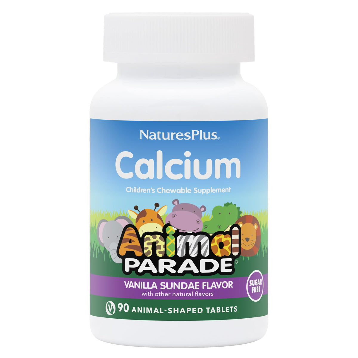 NaturesPlus Animal Parade con formas de animales, calcio para niños, fomenta la rutina de merienda.