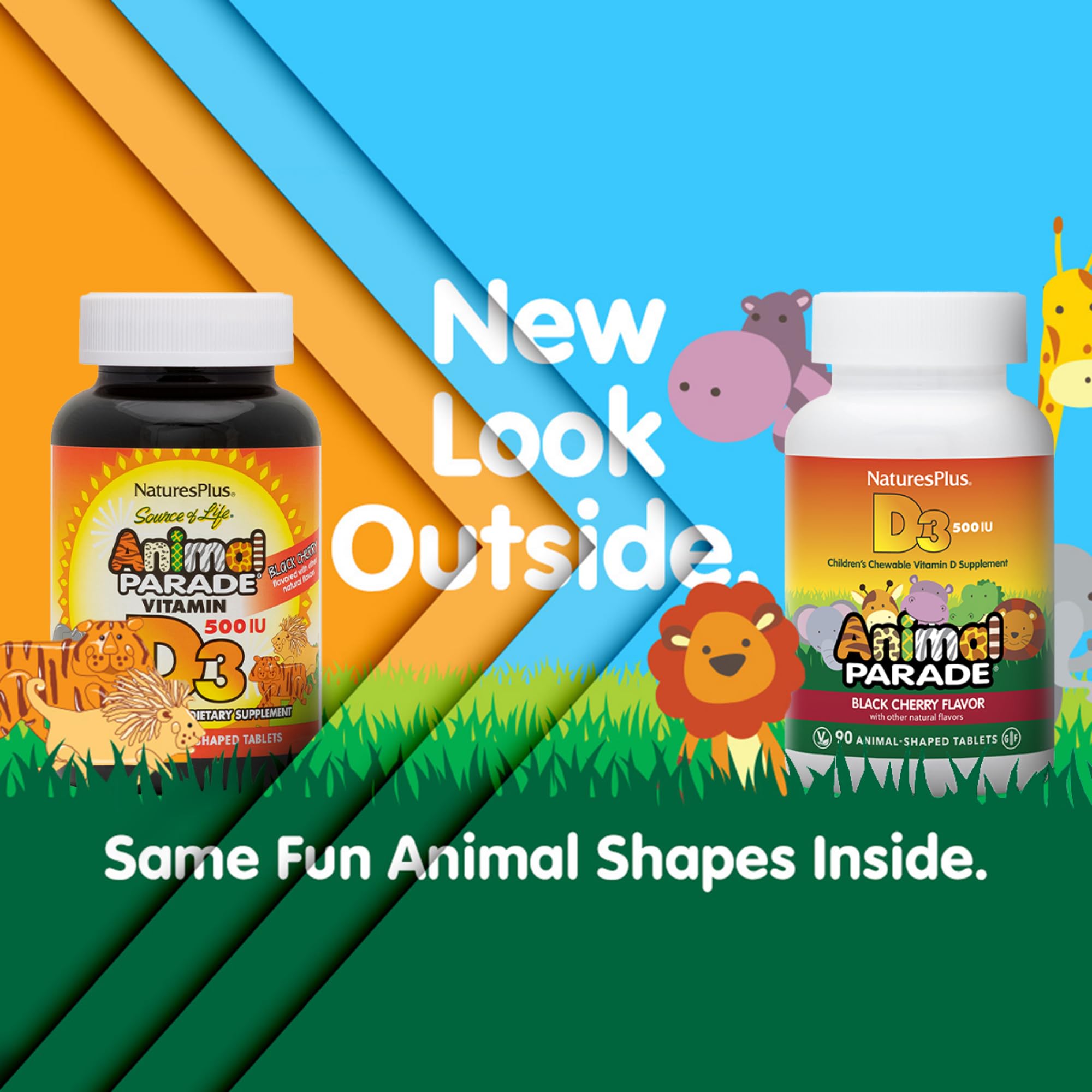 NaturesPlus Animal Parade D3, sabor cereza negra, experiencia agradable para la suplementación diaria.