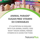 NaturesPlus Animal Parade D3, sabor cereza negra para un consumo agradable.