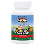 NaturesPlus Animal Parade DHA para niños, figuras de animales masticables con sabor a cereza.