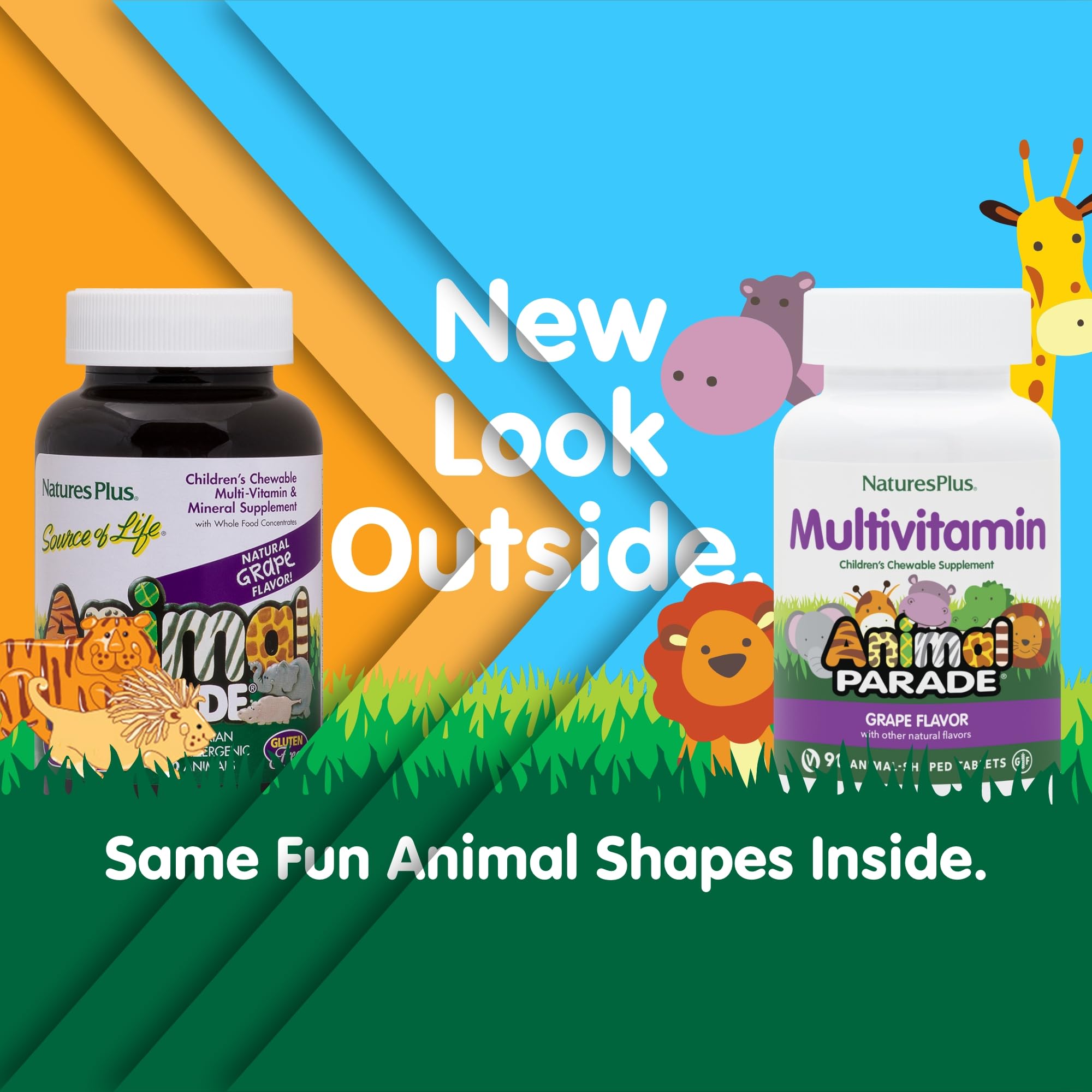 NaturesPlus Animal Parade formas de animales, tabletas divertidas para introducir hábitos saludables