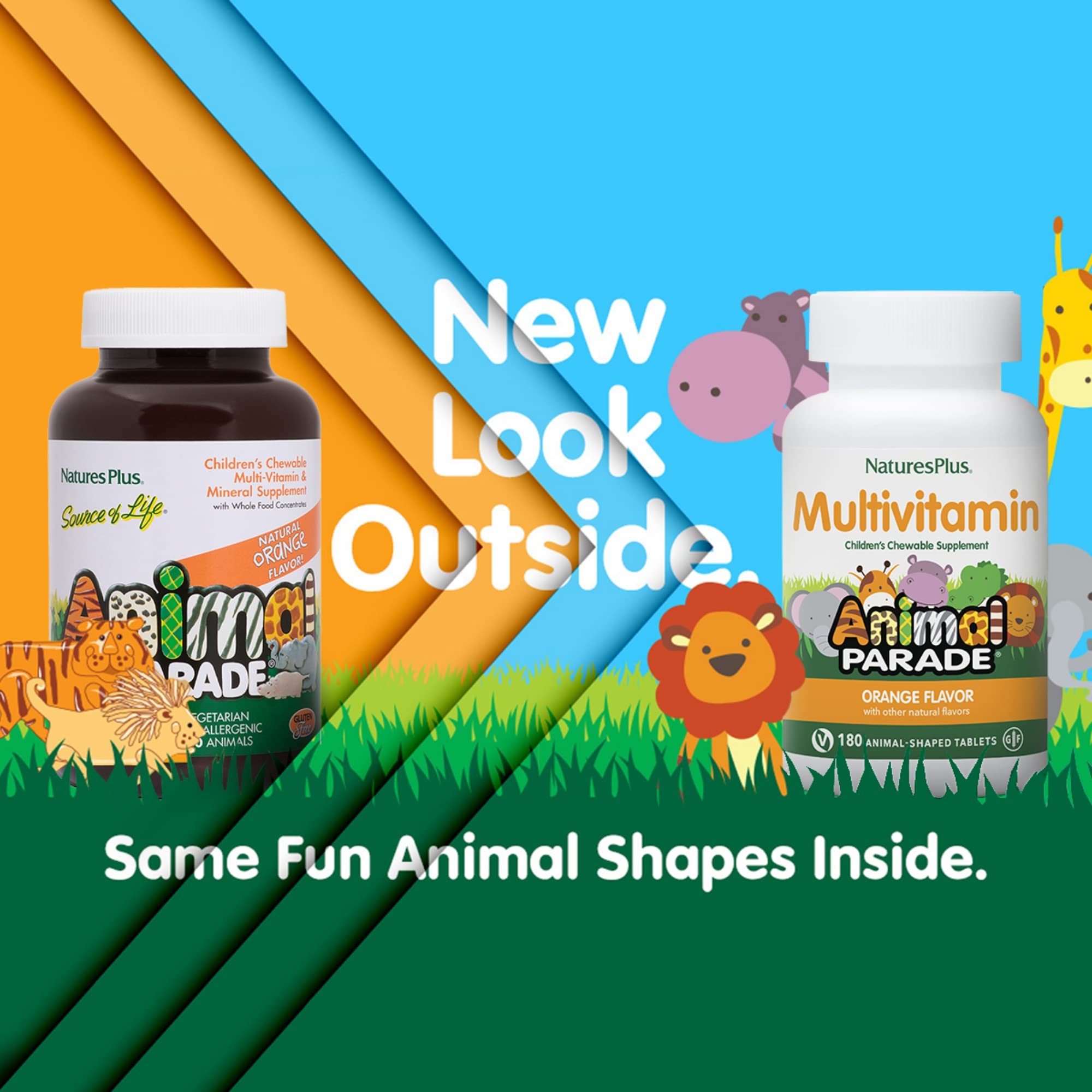 NaturesPlus Animal Parade tabletas con formas de animales para hacer la rutina divertida