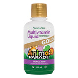 NaturesPlus Animal Parade Gold, frasco de multivitamínico líquido para niños, fácil de dosificar.