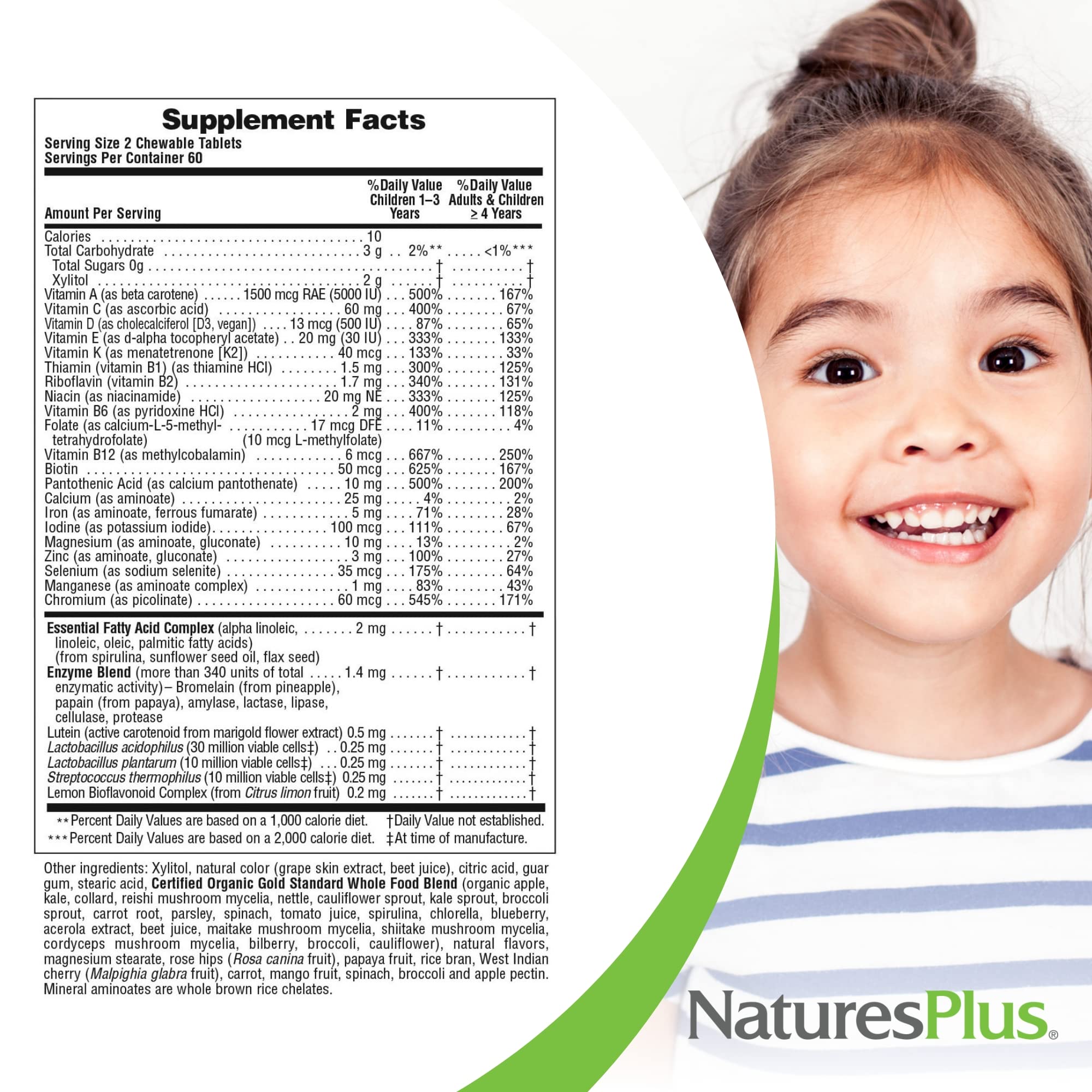 Vegano y sin gluten de NaturesPlus Animal Parade Gold