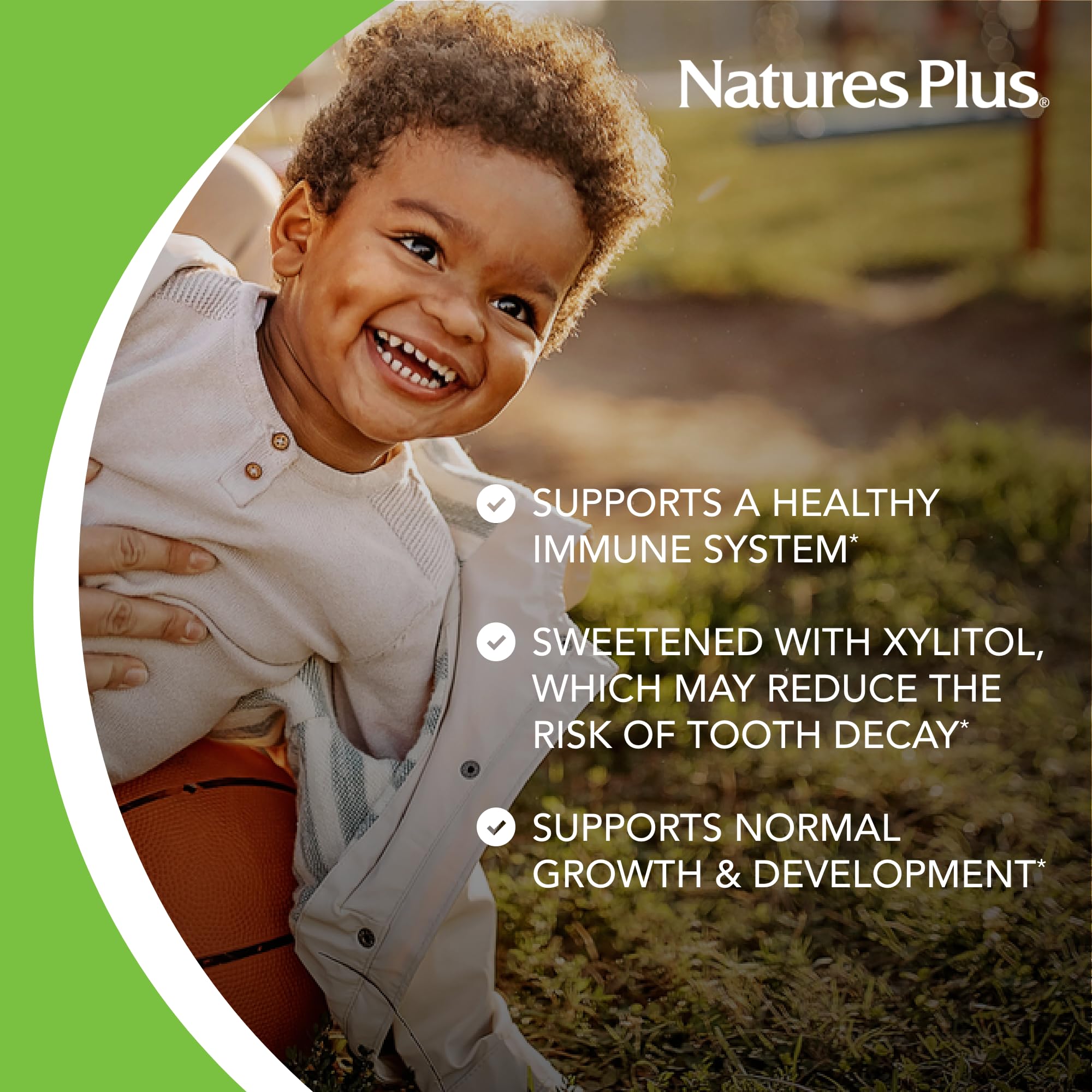 NaturesPlus Animal Parade Gold: iconos vegano y sin gluten que destacan ingredientes