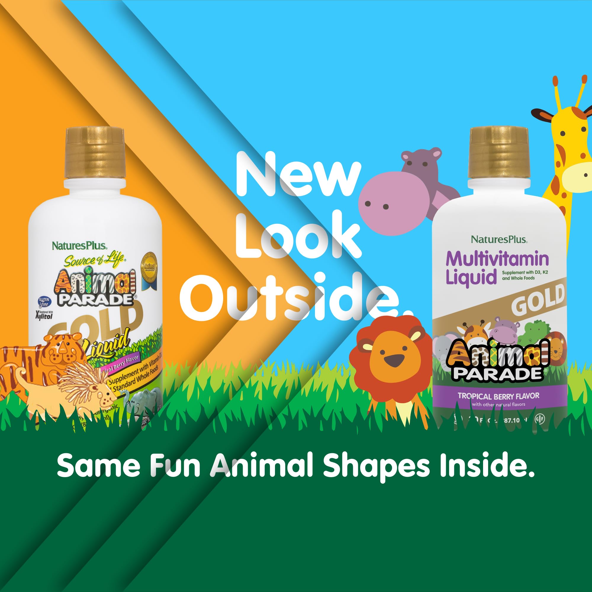 Animal Parade Gold sabor tropical, ritual diario para niños con sabor agradable.