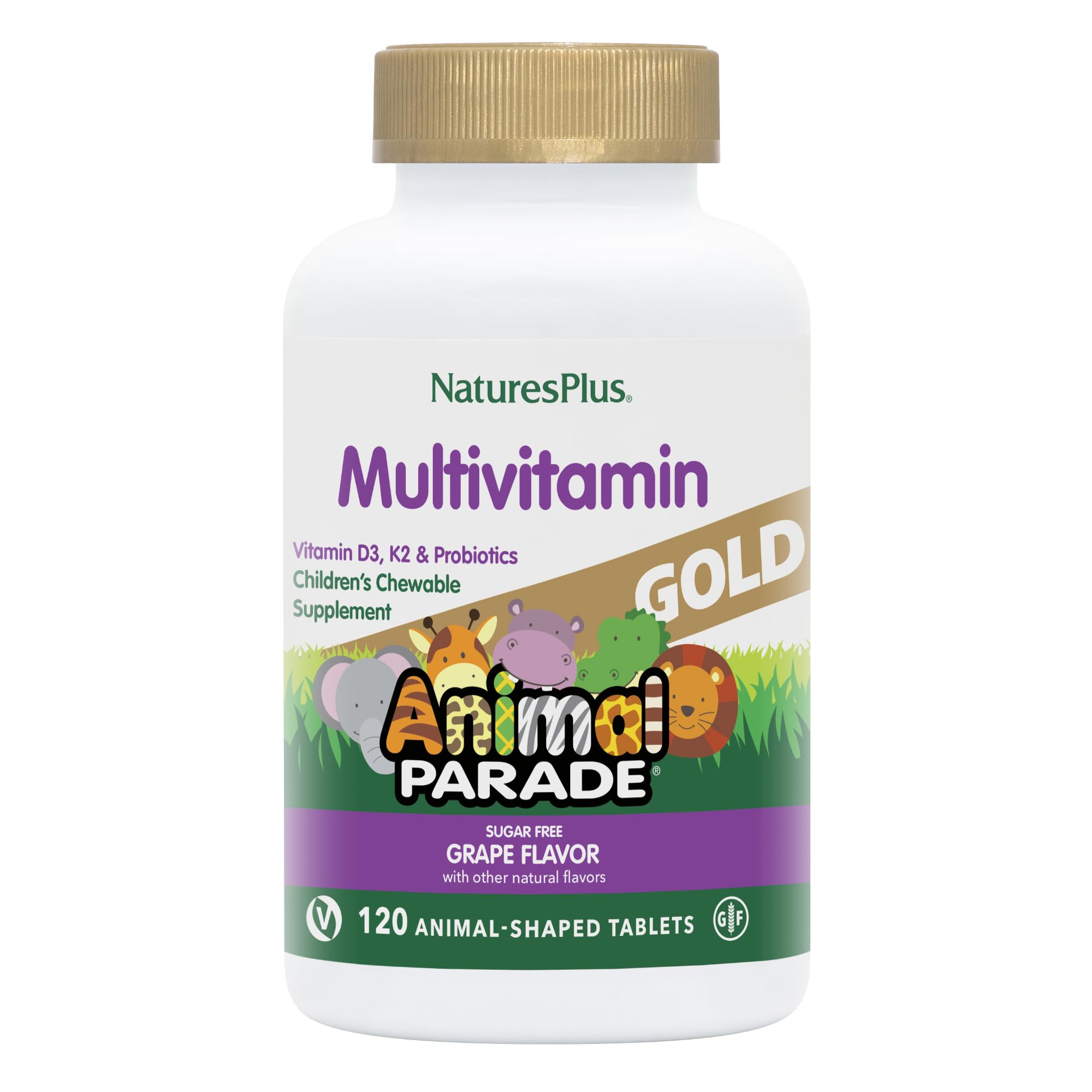 NaturesPlus Animal Parade Gold, tabletas en forma de animal para apoyo diario