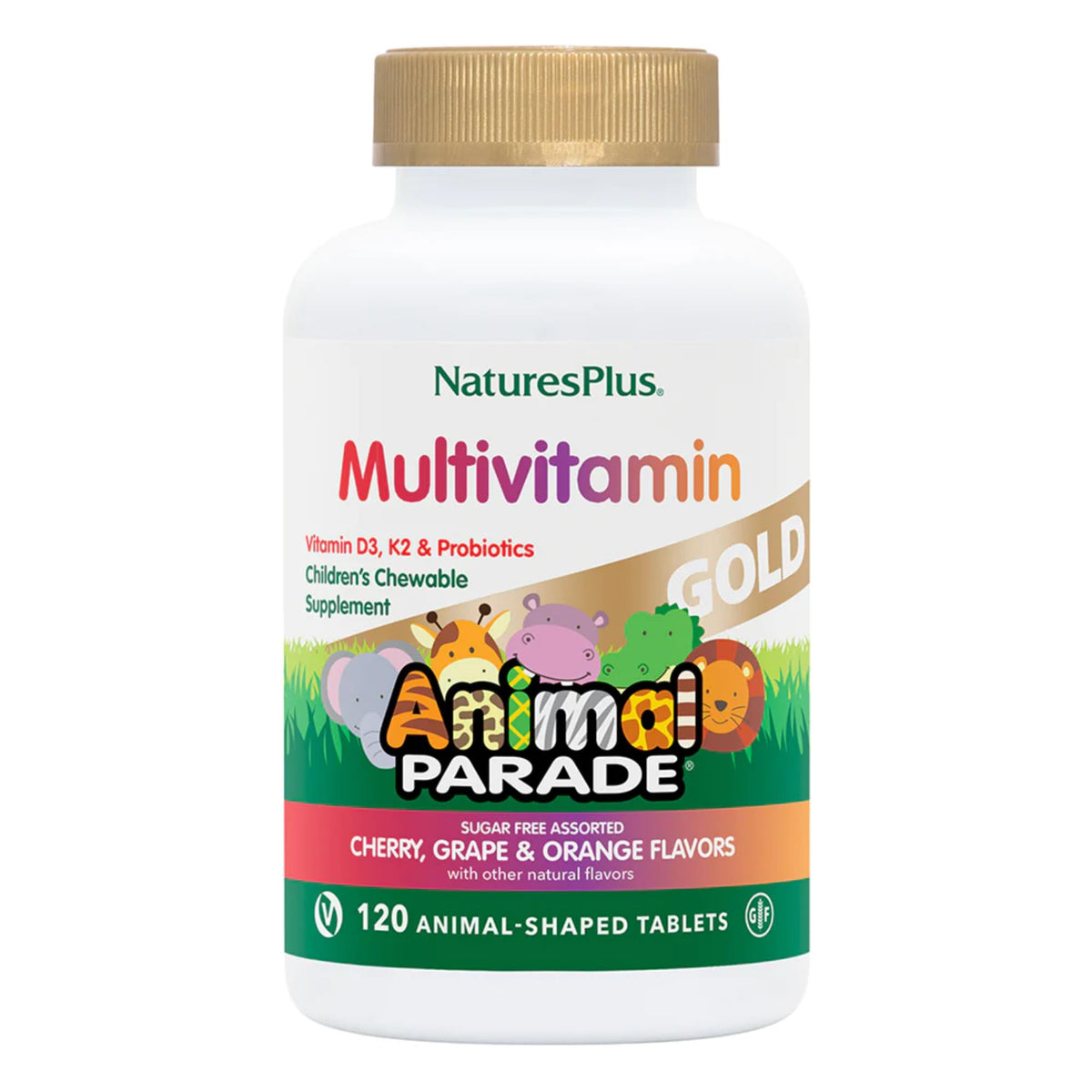 NaturesPlus Animal Parade Gold: tabletas masticables con formas de animales para apoyar una rutina nutritiva