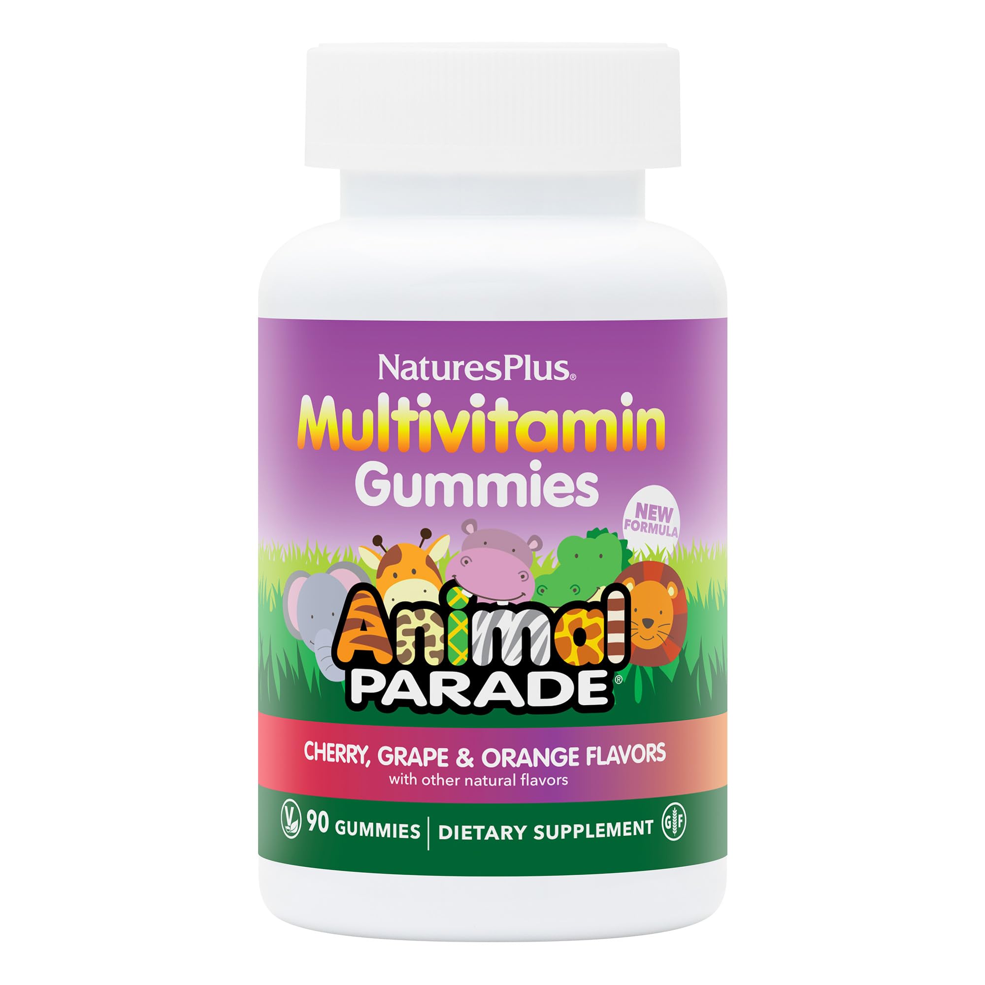 NaturesPlus Animal Parade gominolas para niños, sabor cereza, apoyo al sistema inmune.