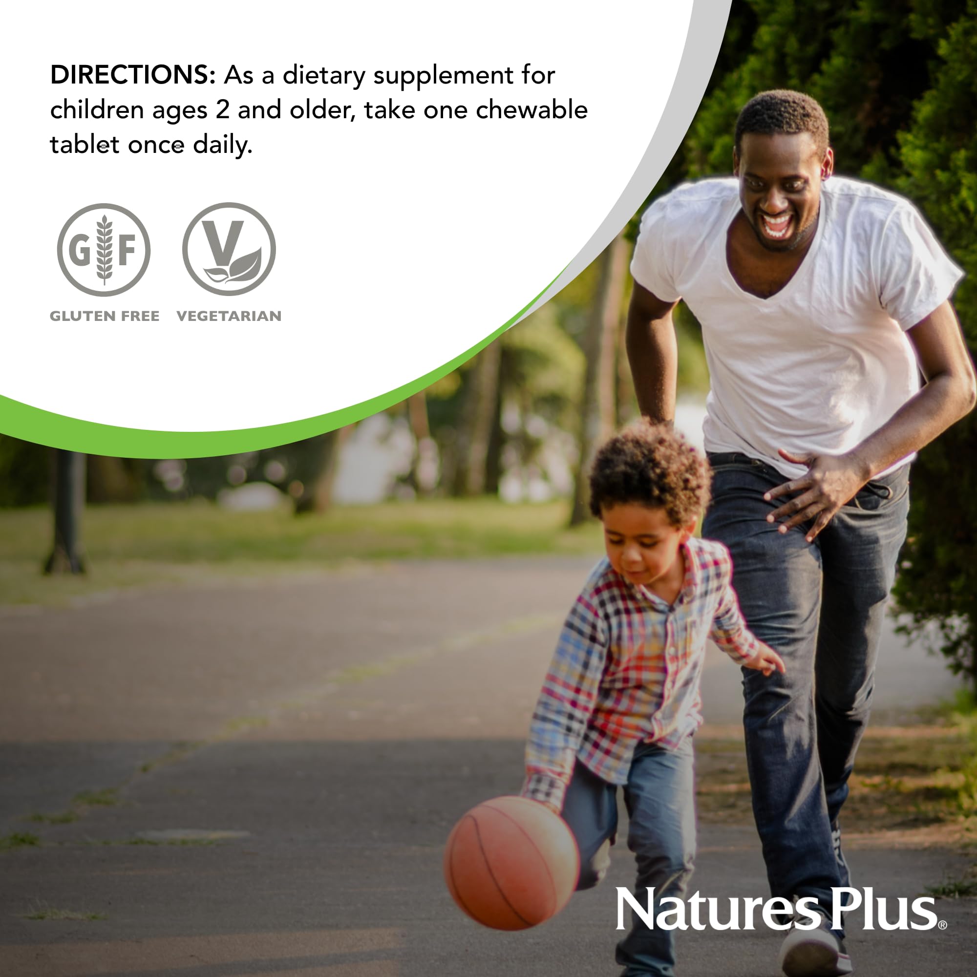 Envase de nuevo diseño de NaturesPlus Animal Parade KidGreenz, calidad constante