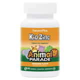 NaturesPlus Animal Parade KidZinc, sabor mandarina, pastillas para consumo diario