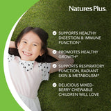 NaturesPlus Animal Parade Probiotico para niños, dosis diaria fácil de incorporar en la rutina escolar.