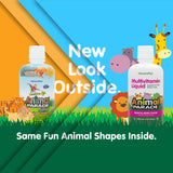 NaturesPlus Animal Parade, sabor-fruta-tropical, ideal para fomentar la ingesta diaria de nutrientes.