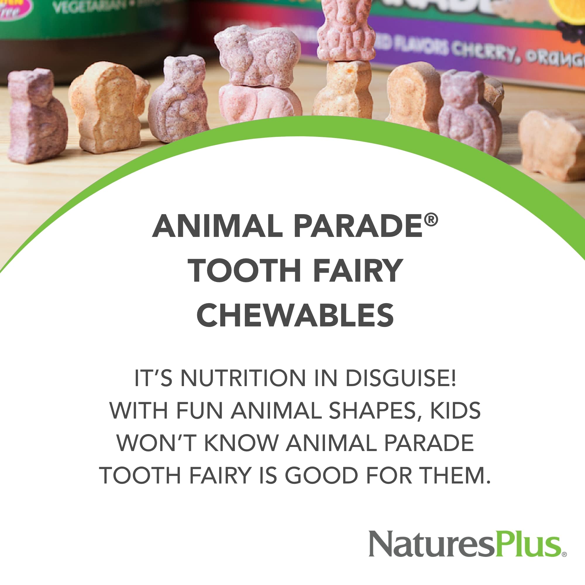 NaturesPlus Animal Parade con probióticos y nutrientes dentales