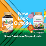 NaturesPlus Animal Parade, sabores cereza, naranja y uva para niños